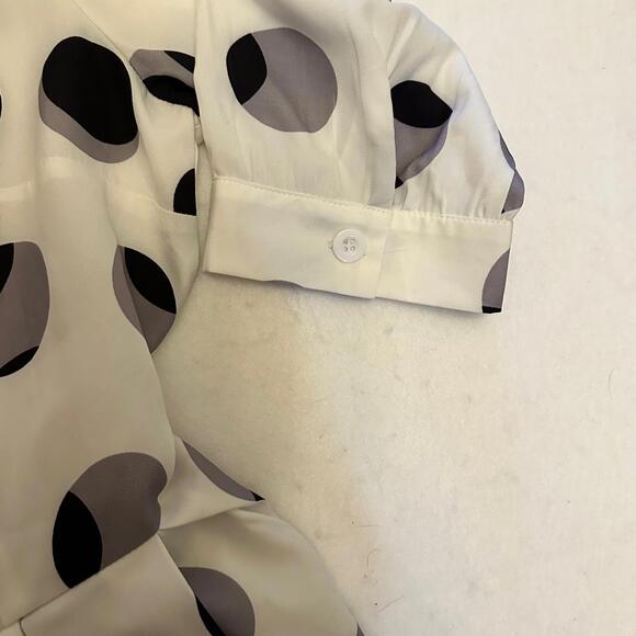 Rotita Sz L Polka Dot Midi Shirt Dress Minimalist Retro Vintage Button Front - Picture 5 of 7